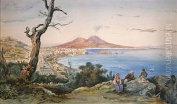 Napoli Da Via Orazio Oil Painting by Edoardo Roskilly