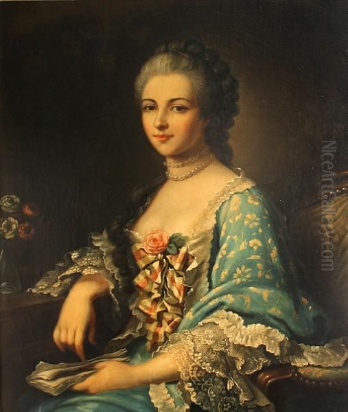 A Portrait Of A Lady Oil Painting by Alexander Roslin