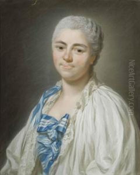 Portrait De Charlotte Boutin, Vicomtesse Oil Painting by Alexander Roslin