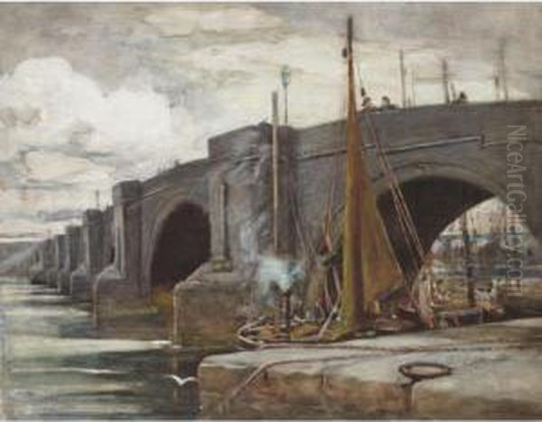 Berwick Upon Tweed Oil Painting by Christina Paterson Ross