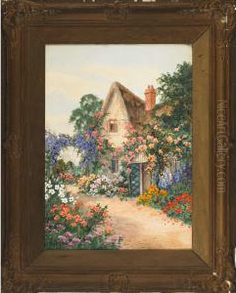 A Rose Garden Oil Painting by Joseph Halford Ross