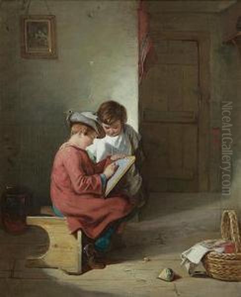 The Drawing Lesson Oil Painting by Robert Thorburn Ross