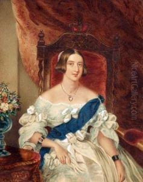 Portrait Of Queen Victoria Oil Painting by William Charles Ross