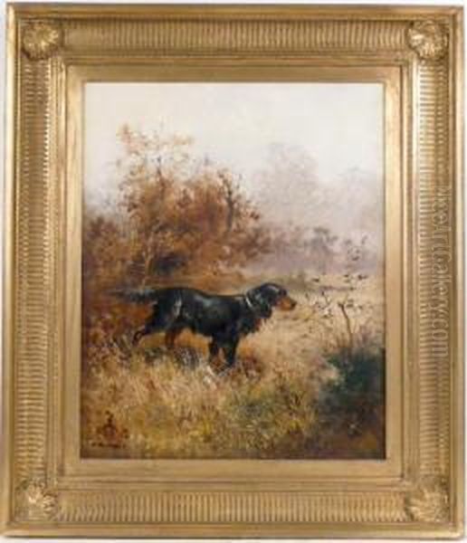 Setter In Afield Oil Painting by Percival Leonard Rosseau