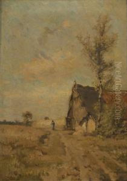 Promeneur Pres De Lachaumiere Oil Painting by Jacques Rosseels