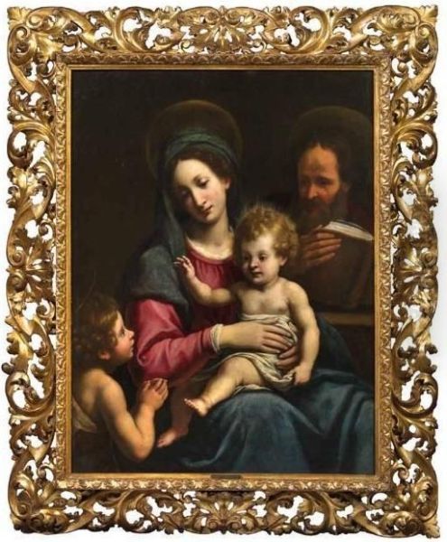 Madonna Con Bambino, San Giusepe E San Giovannino Oil Painting by Matteo Rosselli