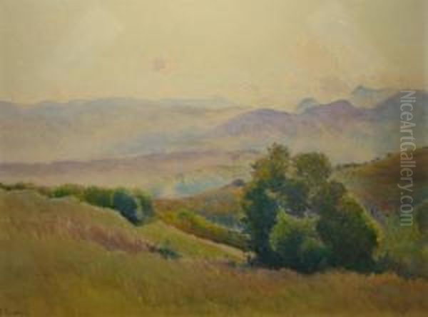 Paysage Des Basses Pyrenees Oil Painting by Paul Rossert