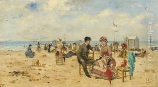 Sur La Plage Oil Painting by Paul Rossert