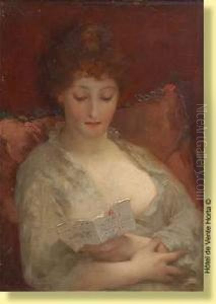 Jeune Femme A La Lecture Oil Painting by Edouard Rosset-Granger