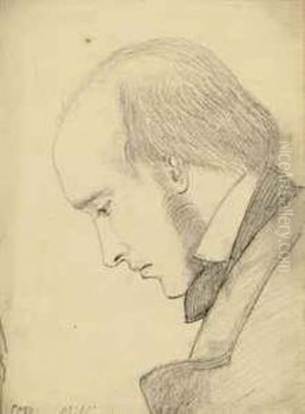 Portrait Of William Michael Rossetti Oil Painting by Christina Rossetti