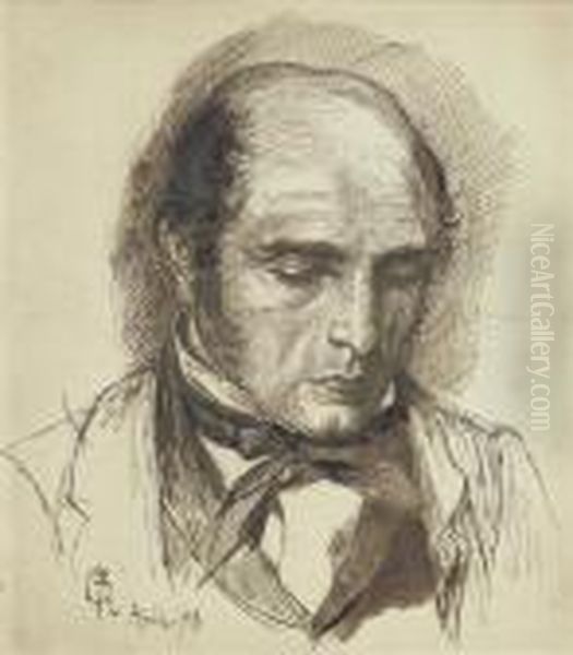 Portrait Of Henry Polidori Oil Painting by Dante Gabriel Rossetti