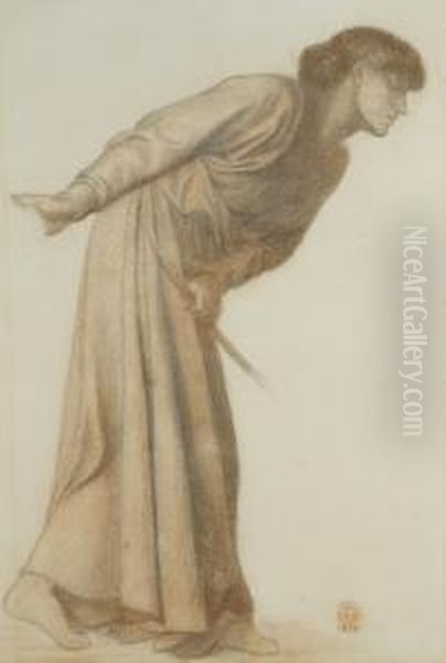 Study For The Figure Of Love For Dante's Dream At The Time Of The Death Of Beatrice Oil Painting by Dante Gabriel Rossetti