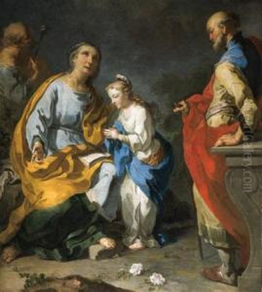 The Education Of The Virgin Oil Painting by Giovanni Battista Rossi