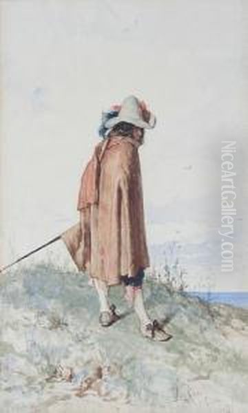 A Swordsman On A Grassy Knoll Oil Painting by Lucius Rossi