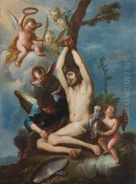 The Martyrdom Of Saint Sebastian Oil Painting by Mariano Rossi