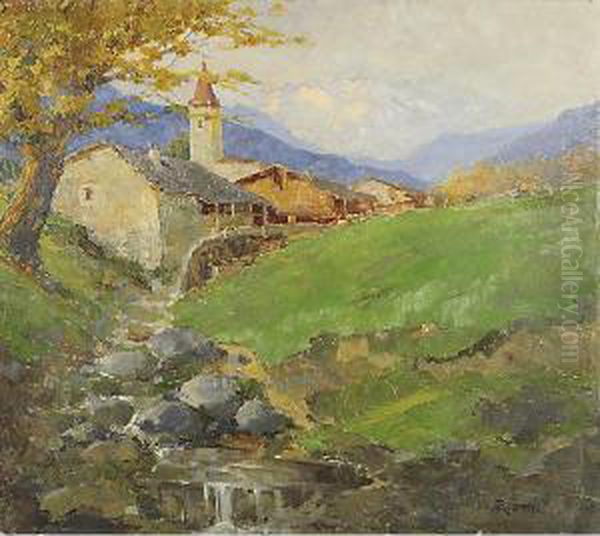 Mattinata Nella Valle Oil Painting by Matteoda Angelo Rossotti