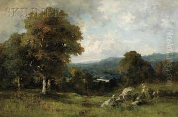 A Glimpse Of The Connecticut Oil Painting by Ernest Christian Rost