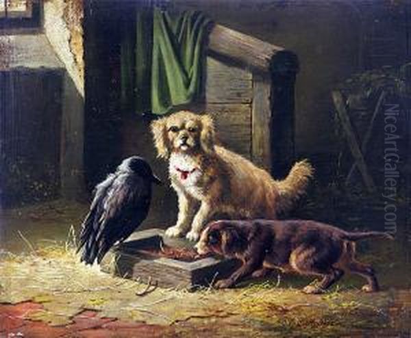 Przyjaciele Oil Painting by Carl Oswald Rostosky