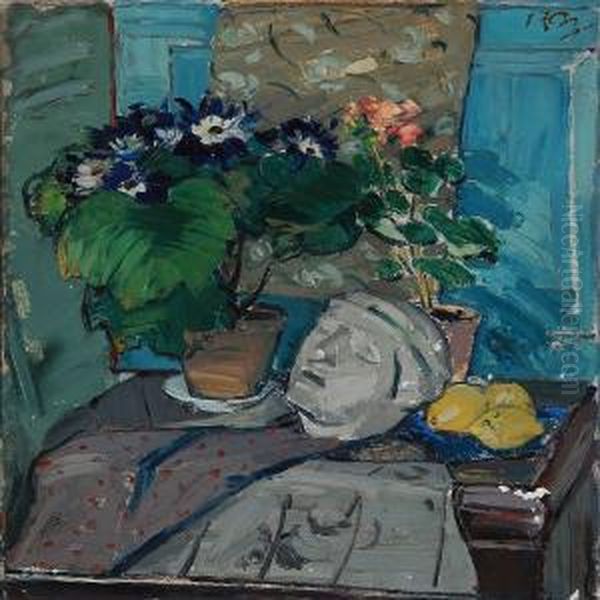 Still Life With Flowers Oil Painting by Peter Rostrup Boyesen