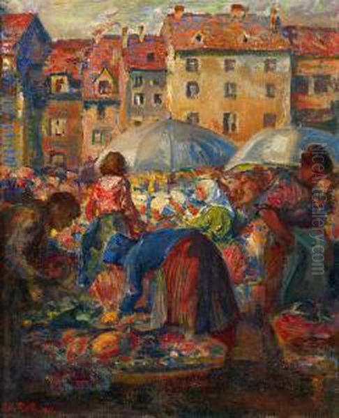 Markt In Basel by August Roth