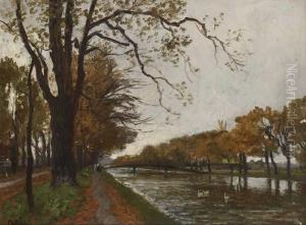 Am Nymphenburger Kanal Oil Painting by Philipp Roth