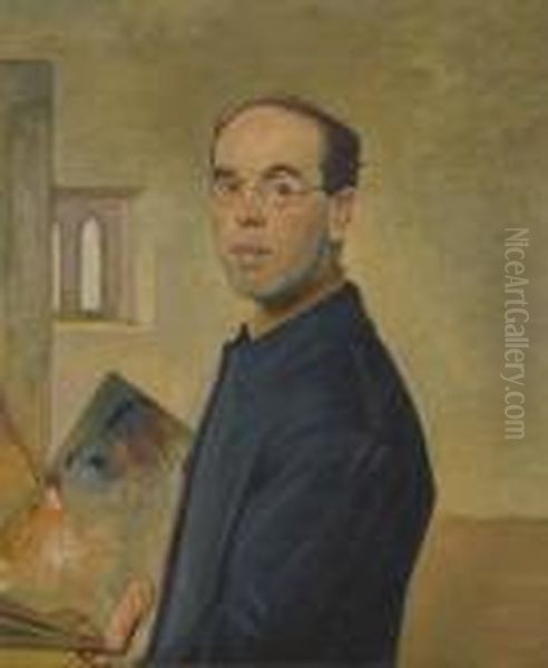 Self Portrait Oil Painting by William Rothenstein