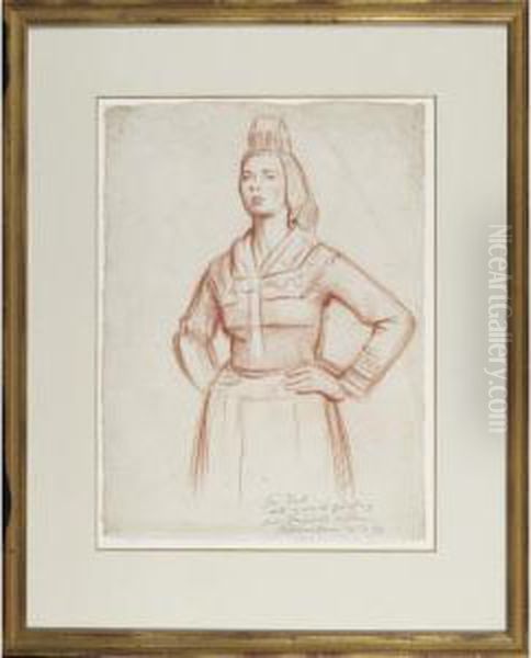 Study Of A Country Woman Oil Painting by William Rothenstein