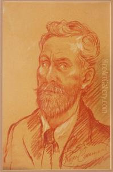 Portrait Of Sir Roger Casement, Bust Length Oil Painting by William Rothenstein