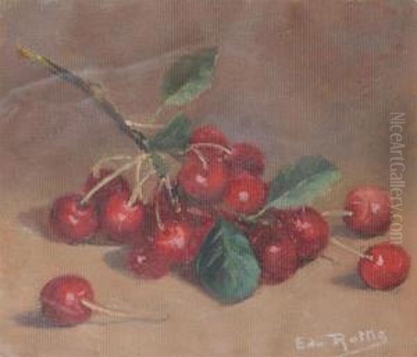 Still Life With Cherries Oil Painting by Edmond Rotie