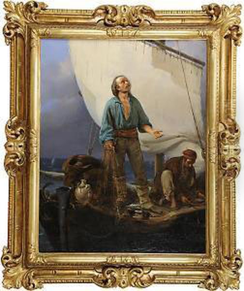 Preghiera Del Marinaio Oil Painting by Antonio Rotta