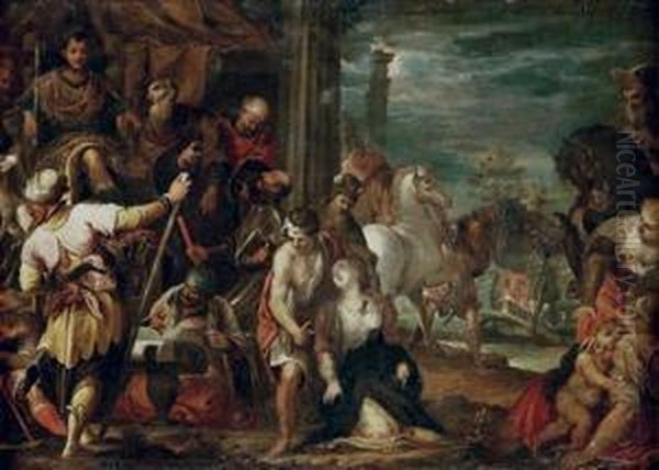 Martyre De Sainte Justine De Padoue, D'apres Veronese Oil Painting by Johann Rottenhammer