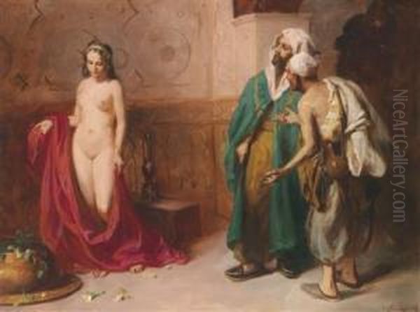 At The Slave Market Oil Painting by Mozart Rottmann