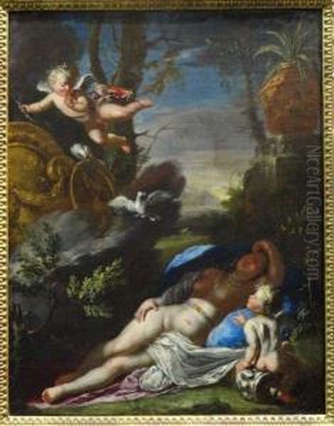 Le Sommeil De Venus Oil Painting by Johann Michael Rottmayr