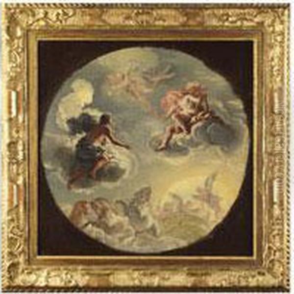 Phaeton Vor Dem Sonnengott Apollo Oil Painting by Johann Michael Rottmayr