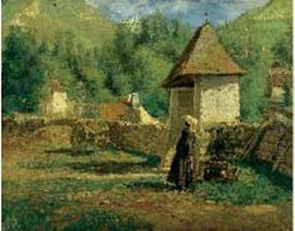 Pres Du Hameau Oil Painting by Henri Stanislas Rouart