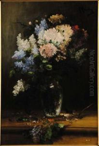 Vaso Di Fiori Oil Painting by Alfred Rouby