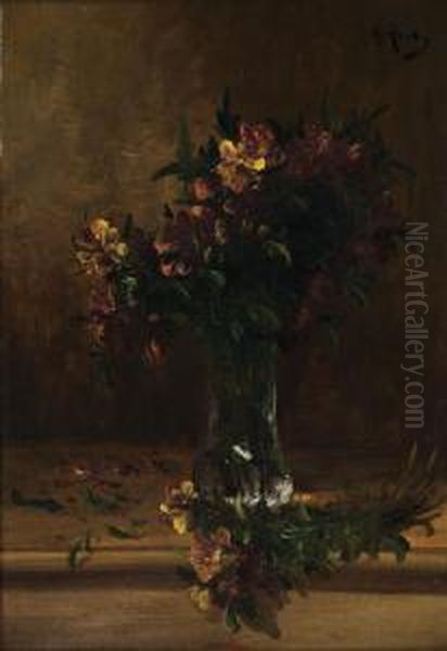 Natureza Morta Com Flores Oil Painting by Alfred Rouby