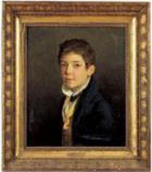 Portrait De Jeune Garcon Oil Painting by Georges Rouget