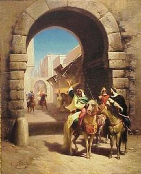 Return Of The Arabian Soldiers by Auguste Francois Roumegous