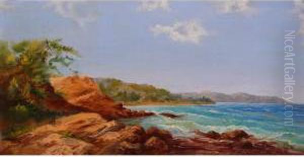 Bord De Mer En Provence Oil Painting by Auguste Louis Roure