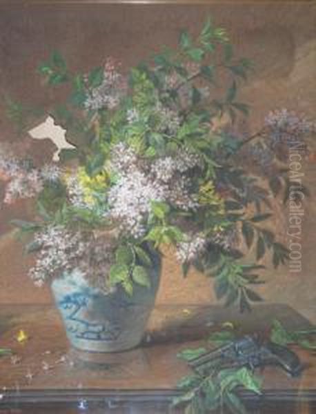 Bouquet De Lilas Oil Painting by Leon Rousseau