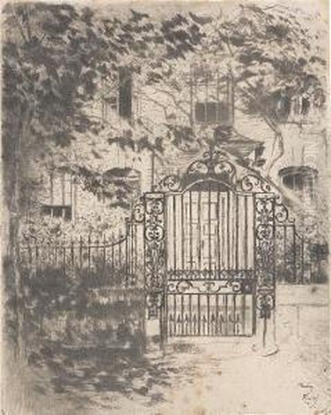 The Gate, Chelsea Oil Painting by Theodore Casimir Roussel