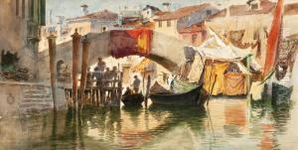 Venice Oil Painting by Alexandre Nicolaievitch Roussoff