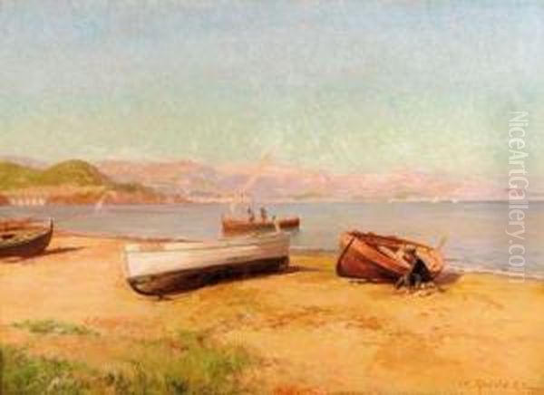 Plage De Theoule Oil Painting by Charles Rouviere