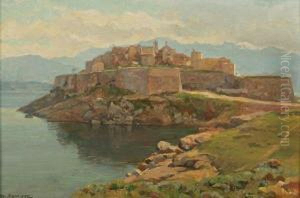 Fortifications En Bord De Mer Oil Painting by Charles Rouviere