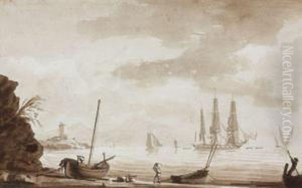 Vue De La Baie De Marseille Oil Painting by Antoine Ii Roux