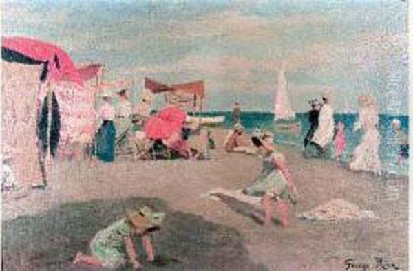 Apres-midi A La Plage Oil Painting by Georges Roux