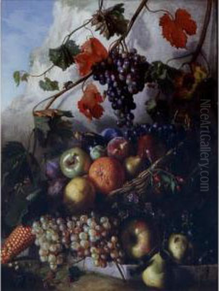 Still Life With Fruits Oil Painting by Giorgio Rovea