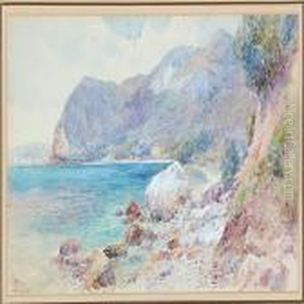 Summer Day At Eze Near Nice Oil Painting by Charles Rowbotham