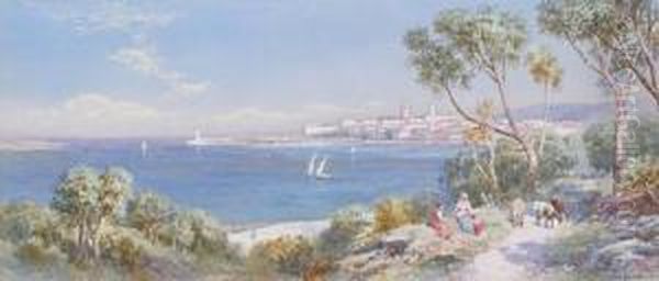 Italian Coastal Scene Oil Painting by Charles Rowbotham